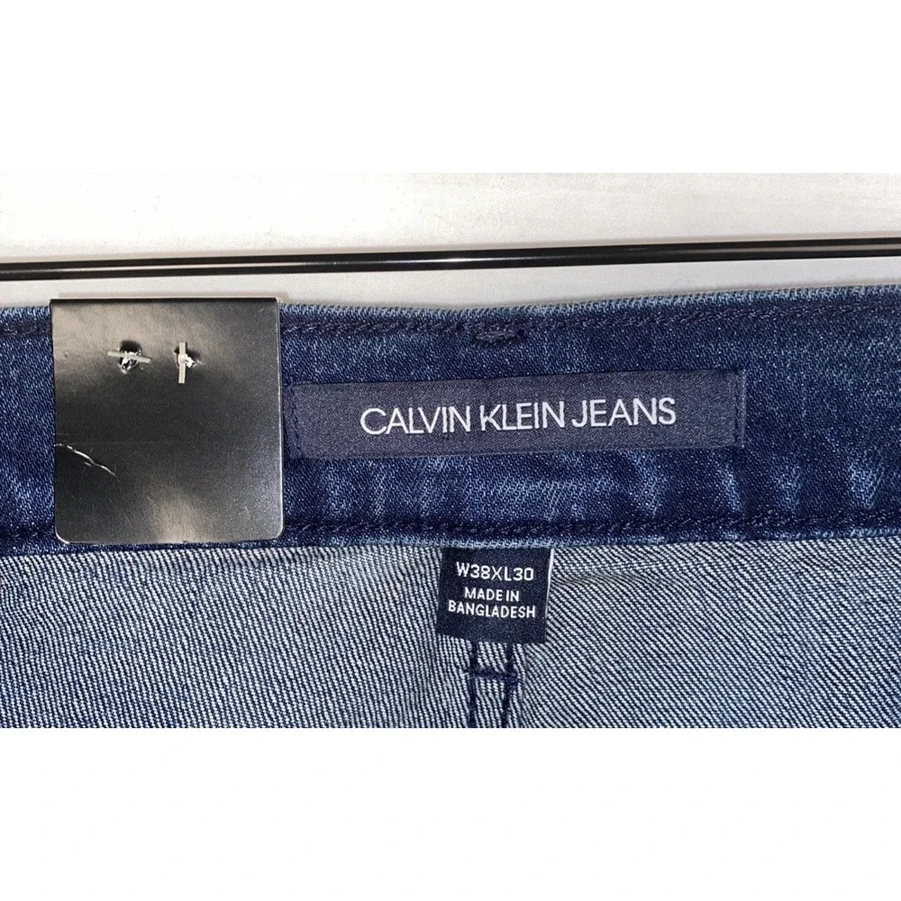 Calvin Klein Jeans Men's 38x30 Straight Leg Stretch Blue New NWT‎